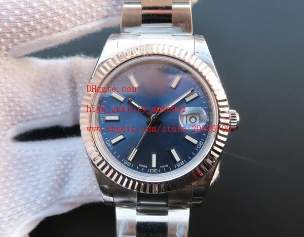 

завод поставщик роскошные наручные часы сапфир автоматические механические азии 2813 движение 116334 41 мм синий циферблат мужские часы часы, Slivery;brown