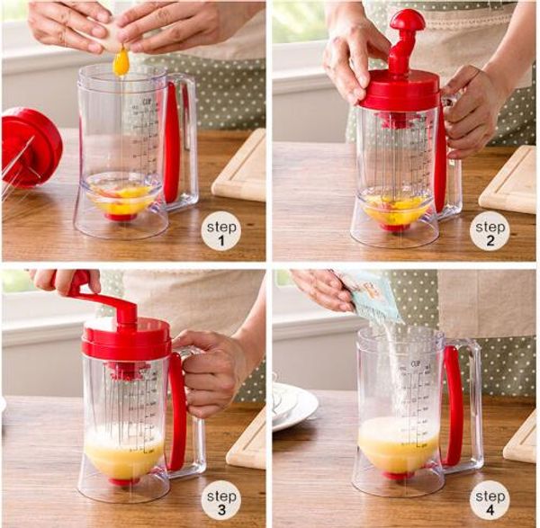 Hand Cranked Batter Dispenser Plastic Manual Pancake Batter