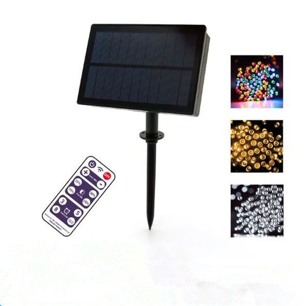 8 Mode Rgb Remote Control Solar Power Outdoor Led String Light 17m 22m 32m 52m 102m Fairy Holiday Party Lawn Garden