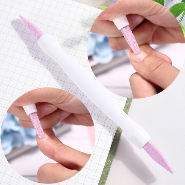

2 ways scrub stone nail files buffer manicure stick grinding rod cuticle remover nail art manicure ceramic trimmer buffing