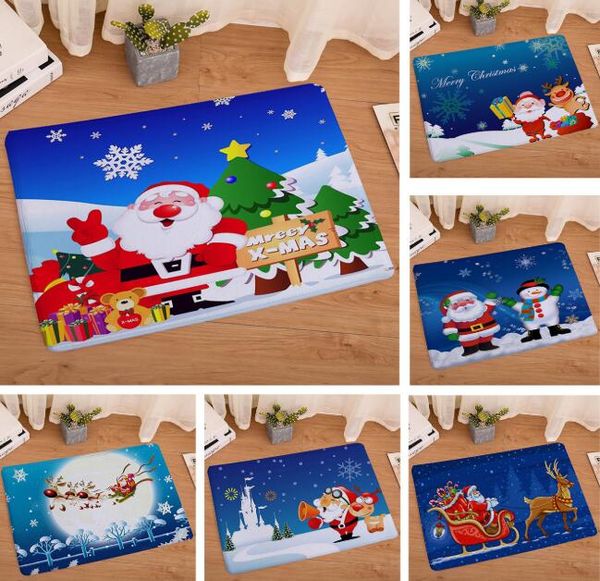 

christmas door mat new year gift door mat polyester flannel fleece fabric floor mat carpet decoration living room 50*80cm