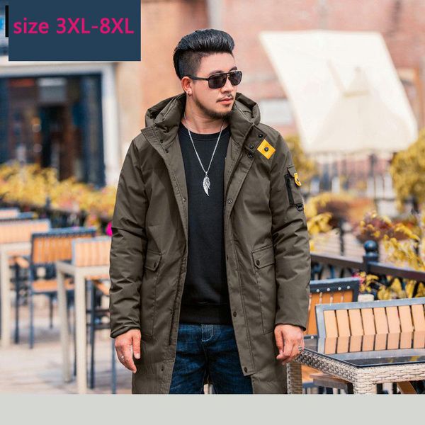 

new winter coat male super large thickened padded jacket clothes warm long hooded plus size 3xl 4xl 5xl 6xl 7xl 8xl, Black