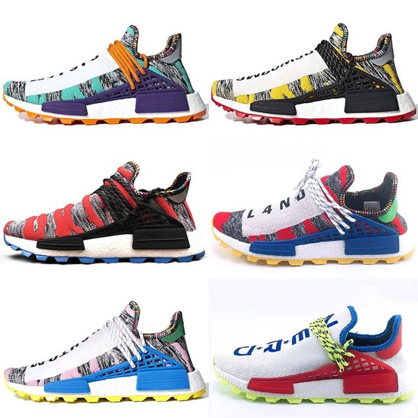 

pw human race trail x pharrell williams мужские женские кроссовки дешевые высококачественные легкие спортивные дизайнерские кроссовки сша 5, White;red