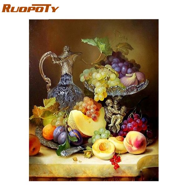 

ruopoty frame fruits diy painting by numbers modern wall art picture paint by number for home wall decor calligraphy painting