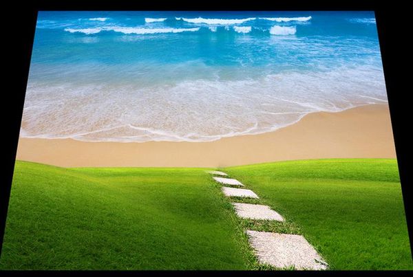 

floor painting 3d wallpaper 3d seaside lawn floor painting mural-3d pvc wallpaper self-adhesive floor wallpaper-3d