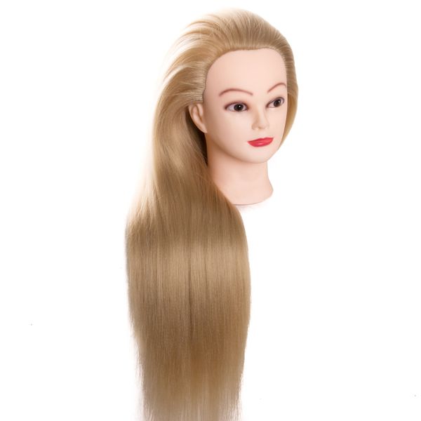 Training Mannequin Head With Hair 70cm Synthetic Fiber Cosmetology