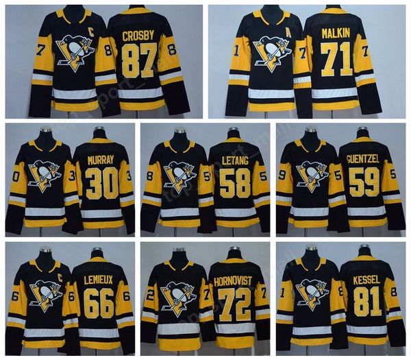 

hockey pittsburgh penguins jersey 87 sidney crosby kris letang jake guentzel evgeni malkin patric hornqvist matt murray mario lemieux black, Black;red