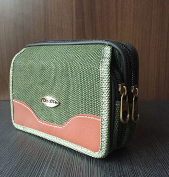 

men's large canvas pockets men wear a belt waist hanging phone bag