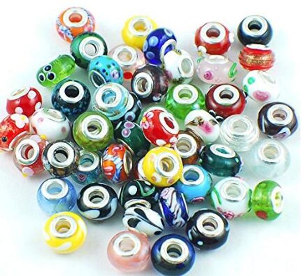

tsunshine murano glass beads large hole silver plated european lampwork spacer bead bracelets charm for jewelry making adults 50 p, Crystal