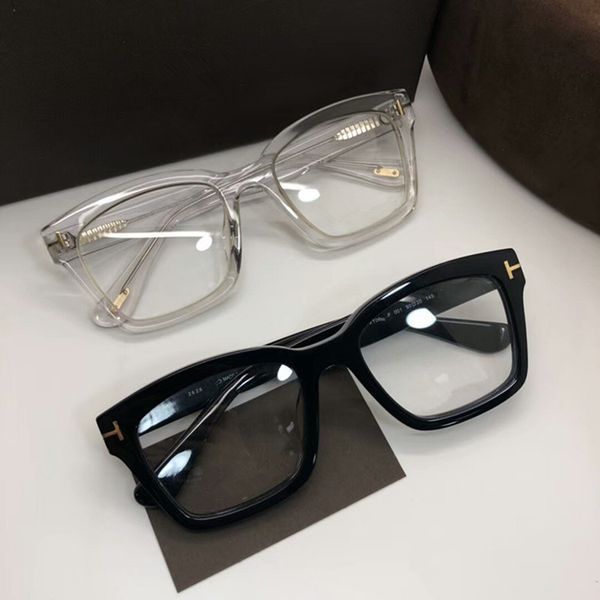 

new high-quality tf681-f square pure-plank big-frame 50-20-145 prescription glasses with clear lens and full-set case oem