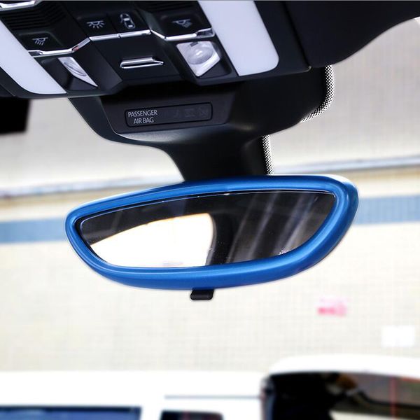 

car-styling inner rearview mirror cover frame decoration cover trim strip 3d sticker decals for porsche cayenne macan panamera accessories