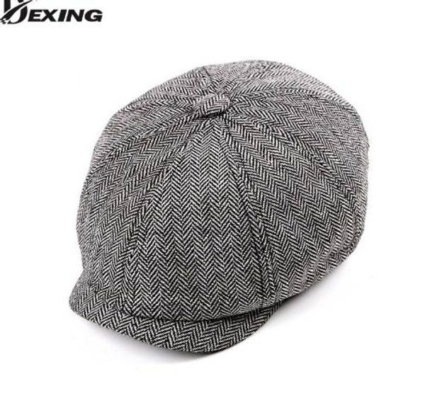 

Tweed Gatsby Newsboy Cap Men весна лето Hat Golf Вождение Flat Cabbie Flat Unisex Berets Hat Пышные шторы шляпы