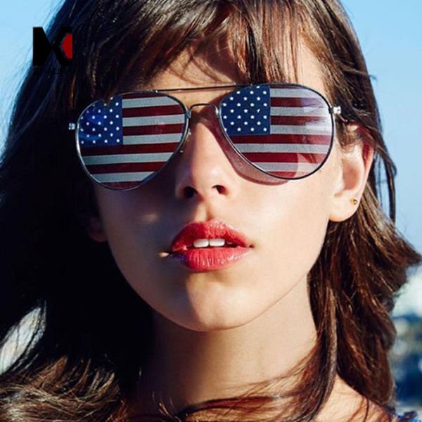 

shauna unique american flag sunglasses women classic pilot glasses men, White;black