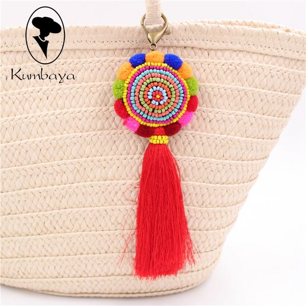

colorful hairball pompones tassels pompoms keychain women bag charms bohemian decoration pendants accessories key chains kc15838, Silver