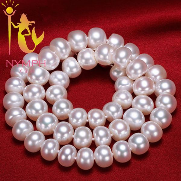 

maxi nymph white natural pearl jewelry chokers necklaces freshwater fine stone beads wedding gift for women f001, Silver