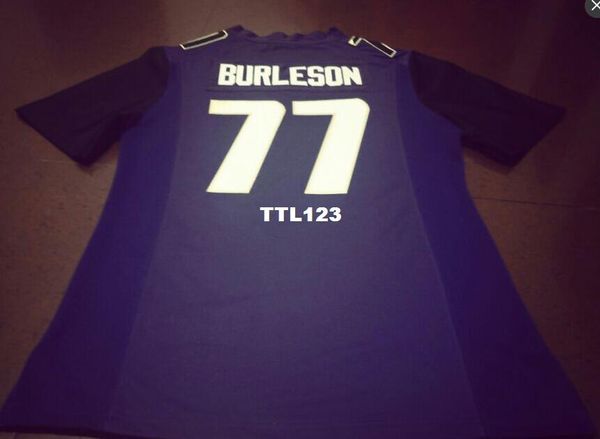 

men #77 devin burleson black white or purple washingtonn huskies alumni college jersey or custom any name or number jersey, Black;red