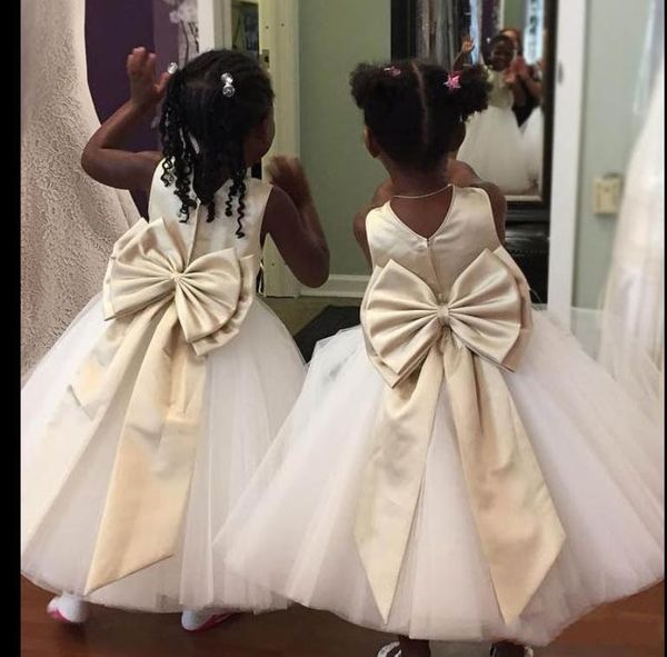 2018 African Flower Girls Dresses For Weddings Princess Satin