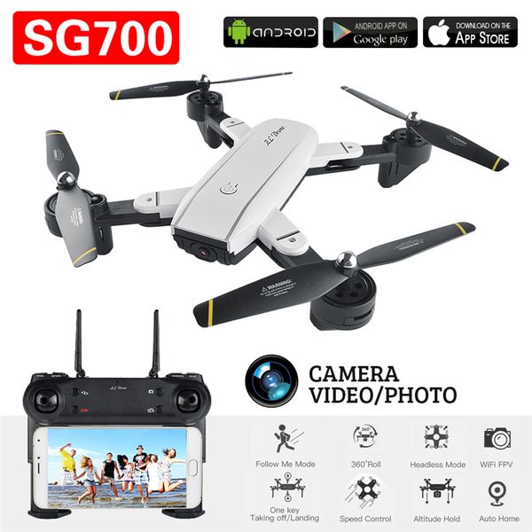 

SG700 Helicopter Quadcopter Drone 2.4Ghz 4CH 360 degree Hold WiFi 2.0MP Optical Flow Dual Camera New Drone Foldable RC Helicopter