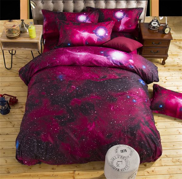 

universe outer space themed bed linen 3d galaxy duvet cover set sheet single double twin/ 2pcs/3pcs/4pcs bedding sets bs04