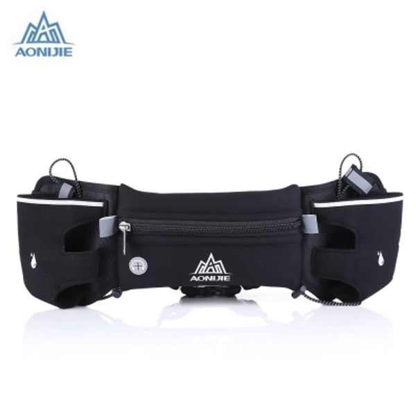 

aonijie outdoor sports water resistant walking running bag belt pack with 2 bottle holders adjustable and high elastic