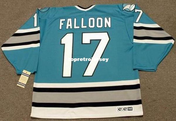 

wholesale mens pat falloon san jose sharks 1993 ccm vintage retro hockey jersey, Black;red