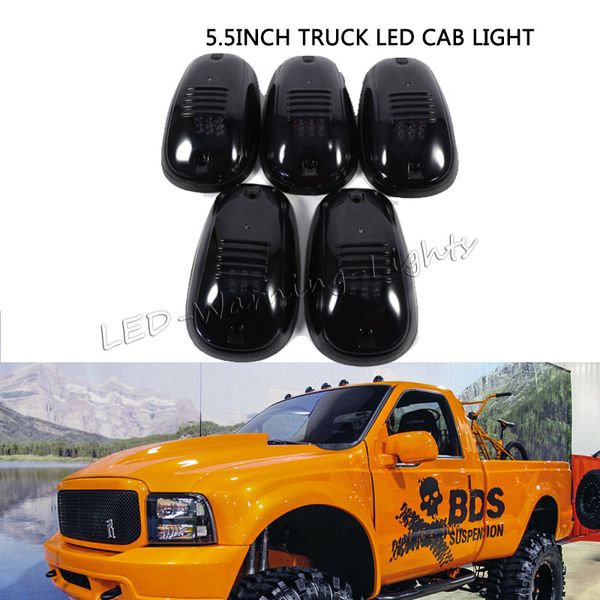 

10x 5pcs/set offroad suv pickup truck 4x4 led cab roof light amber 9-led smoke roof running light 2003-2016 dodge ram applications fog lamp
