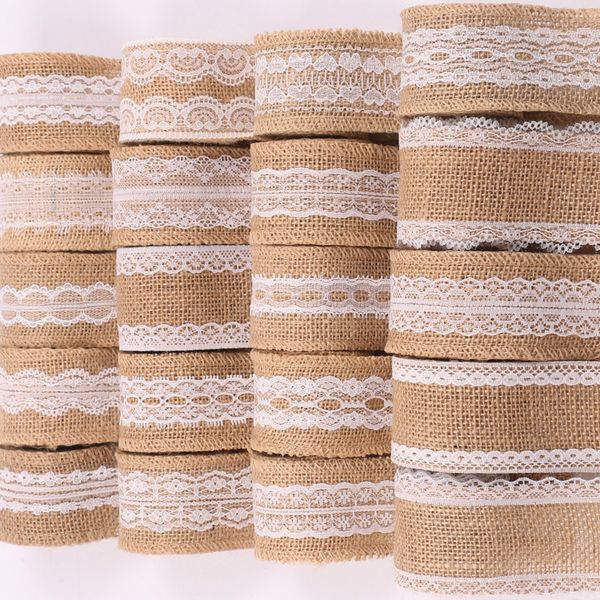 

20 rouleau de ruban de dentelle de jute naturel