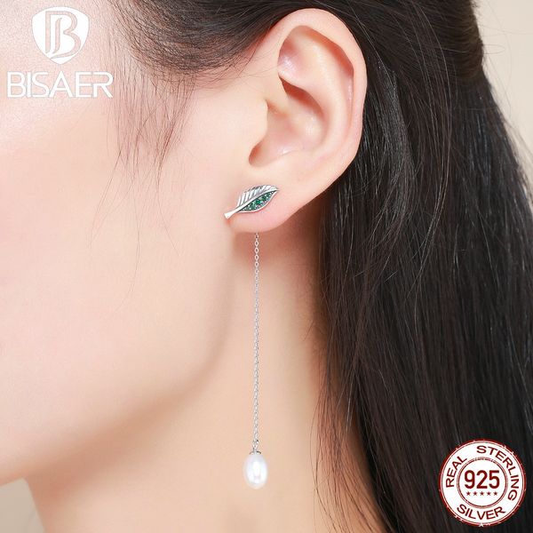 

bohemian 925 sterling silver earrings falling leaves korean long tassel drop earrings for women sterling silver wedding jewelry c18110801, Golden