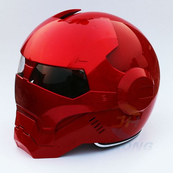 

2016 new full bright red masei motorcycle helmet ironman iron man helmet half open face casque motocross 610