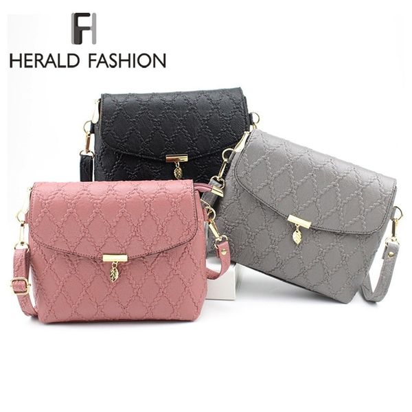 

herald fashion nnew arrival women messenger bag quality leather female shoulder bag casual mini flap bags ladies' crossbody