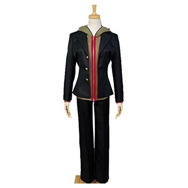 

halloween masquerade danganronpa makoto naegi hoodie jacket coat suit cosplay costume, Black