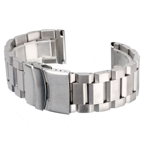 

silver bracelet solid stainless steel watch band adjustable strap metal watchband 18mm 20mm 22mm 24mm mens womens, Black;brown
