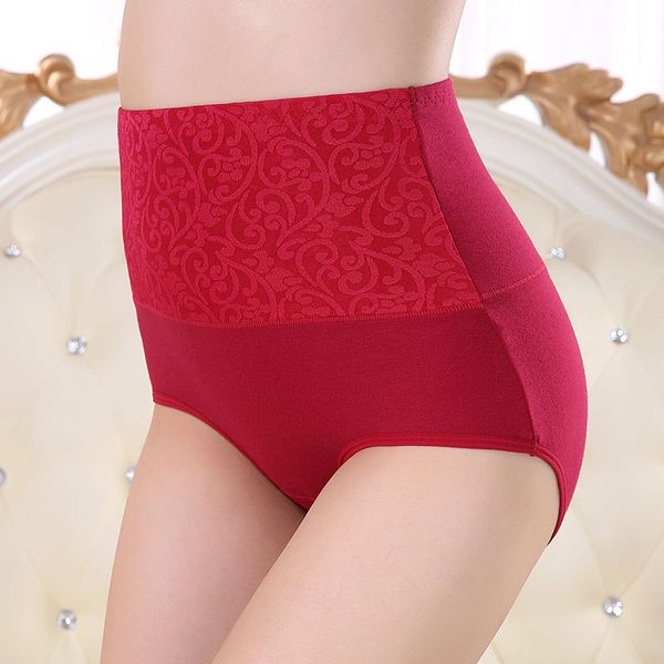 

kj01 women cotton underwear panty high waist breathable trigonometric lingeries female panties body shaping undies briefs, Black;pink