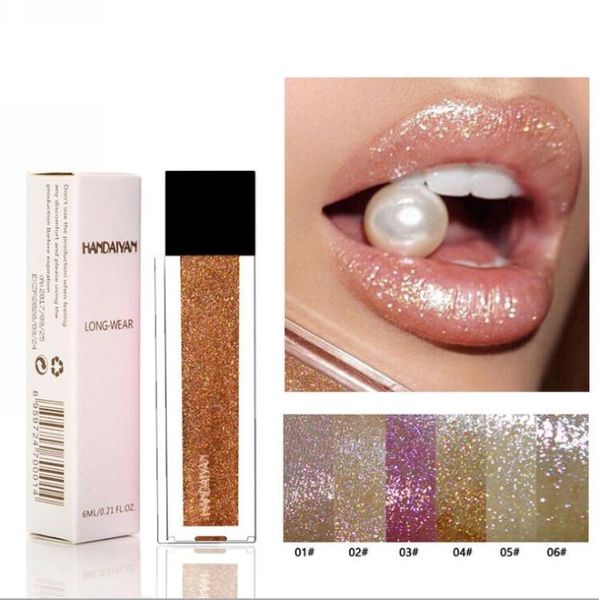 HANDAIYAN Merk Goud Zilver Glitter En Matte Lippenstift Waterdichte Rode Matte Lippen Glans Vloeibare Lipstick Cosmetische Schoonheid Lip Kleur