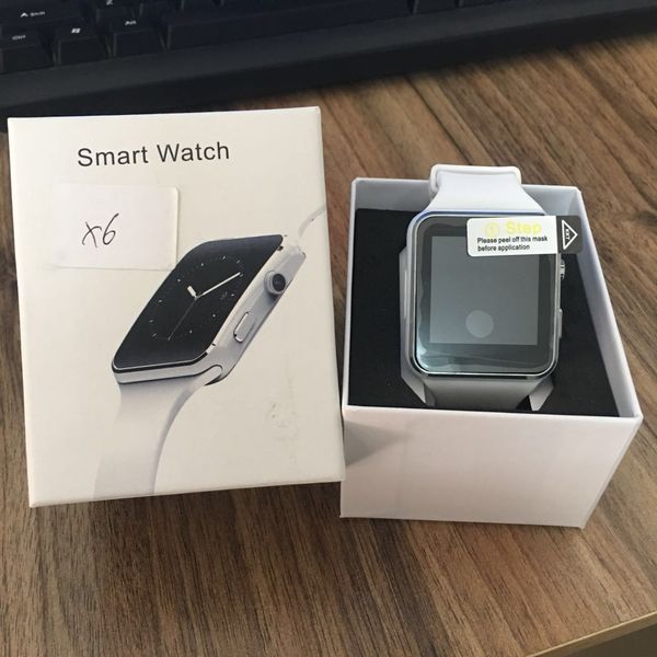 

curved screen x6 smart watch adapt to facebook twitter with sim tf card and camera for ios android relogios with retail box