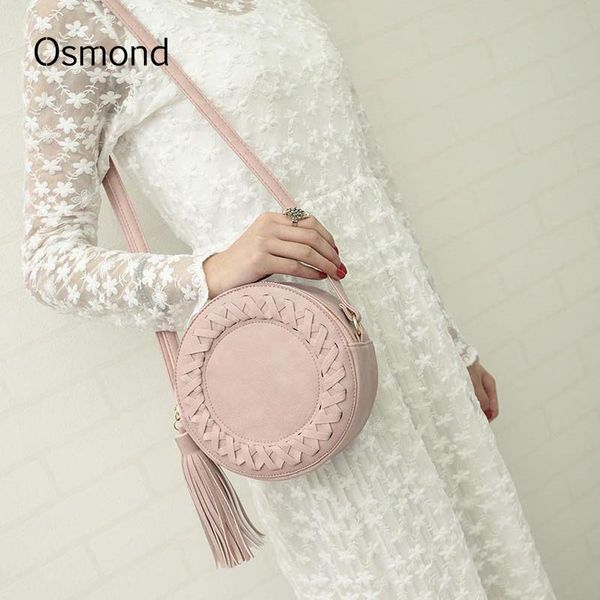 

osmond 2018 round bag women small woven messenger crossbody bags for womens shoulder bags roll circular cross body summer bag d18102303