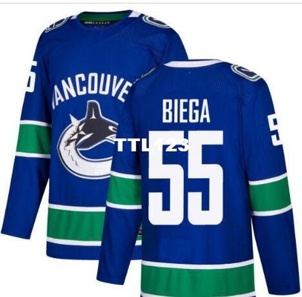 

real men real full embroidery 2017-2018 season vancouver canucks #55 alex biega hockey jersey or custom any name or number hockey jersey, Black;red