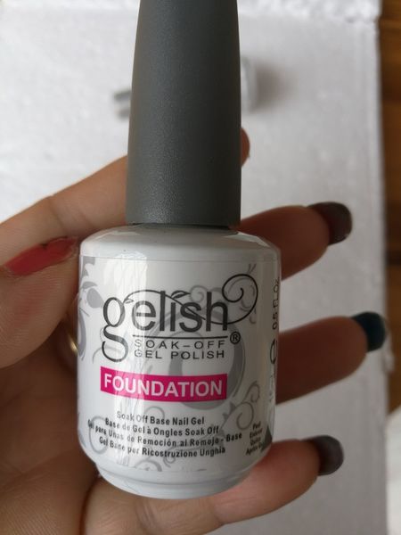 

harmony gelish polish led uv nail art gel it off and foundation frence nails coat base coat set, Red;pink