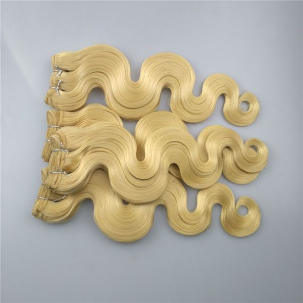 Alvejante cor de cabelo loiro brasileiro 613 trama de cabelo humano para mulheres brancas onda corporal cabelo loiro 100g peça 3 peças lote gota