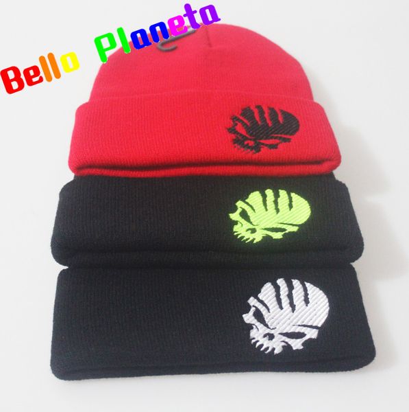 

2018 new y popular warm ski hat skull embroidery wool hat knit cap, Blue;gray