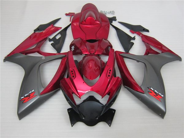 100 % Spritzguss grau rot ALSARE Corona-Verkleidungsset für Suzuki 2006 2007 GSXR 600 750 K6 GSXR600 GSXR750 06 07 Karosserie FD99