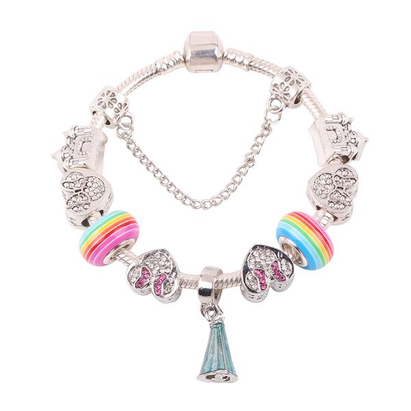 

aifeili gift rainbow glass beads series diy suitable for women bracelet european fashion trend jewelry sale, Black