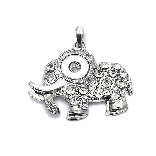 

горячие продажи 006 старинные слон оснастки кнопка браслет шарм ожерелья ювелирные изделия для женщин серебряные ювелирные изделия fit 12 мм, Silver