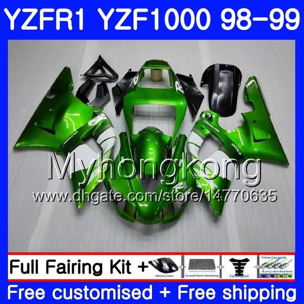 Carrozzeria per YAMAHA YZF R 1 YZF1000 YZF-R1 1998 1999 Telaio 235HM.35 YZF-1000 YZF R1 98 99 YZF 1000 YZFR1 98 99 Corpo luce verde caldo Carenatura