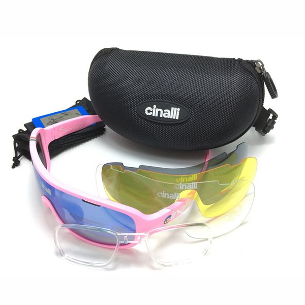 

cinalli polarized sports sunglasses uv400 protection cycling glasses with 3 interchangeable lenses for cycling, baseball,fishing