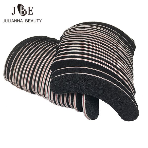 

40pcs/lot black mini curved nail files nail art beauty salon buffer sandpaper manicure pedicure polisher tool 100/180