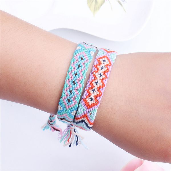 

fashion bohemian friendship beacelet for women bangle handmade adjustable colorful wool yarn bracelets for men wrist belt, Golden;silver