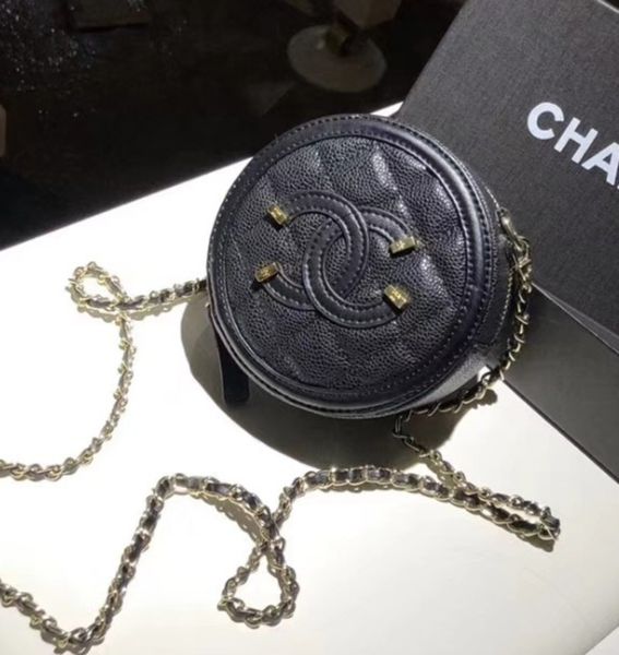 

2018 Spring New Korean Fashion Round Chain Slung Wild Genuine Leather Diamond Lattice Women's Shoulder Bag For Women Handbag