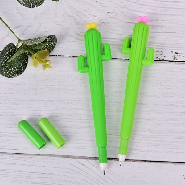 

new green cactus with flower gel ink pen promotional gift stationery school & office supply