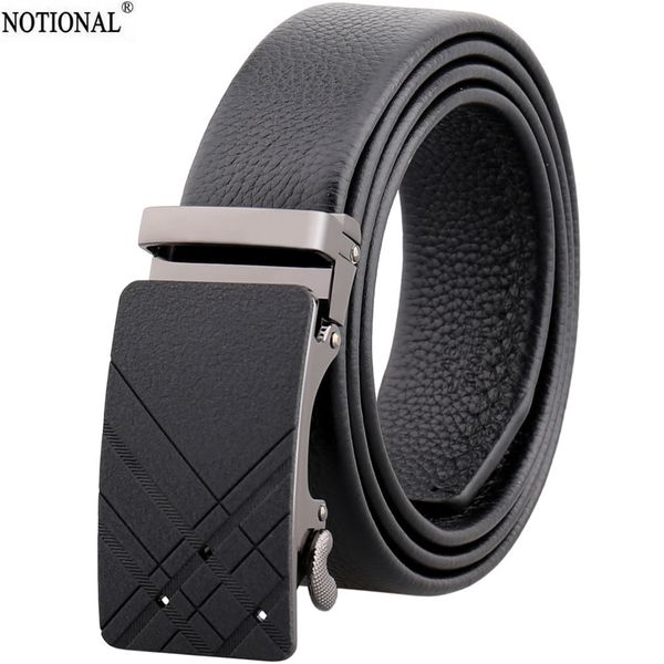 

notional leather belt men male genuine leather automatic buckle fashion designer mens belts luxury black nx2321, Black;brown